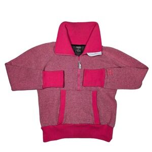 CORE Concepts Pullover Sweater Women M Pink Wool Quarter Zip Granola Girl Hiking